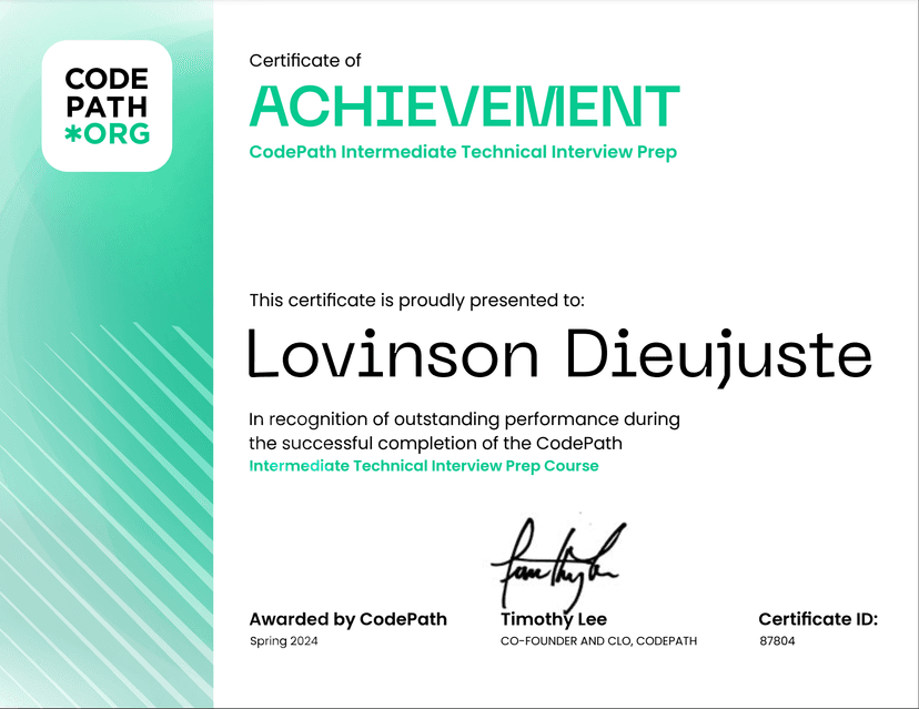 CodePath Intermediate Technical Interview Prep