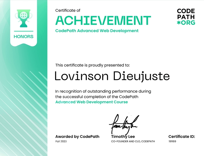 CodePath Advanced Web Development